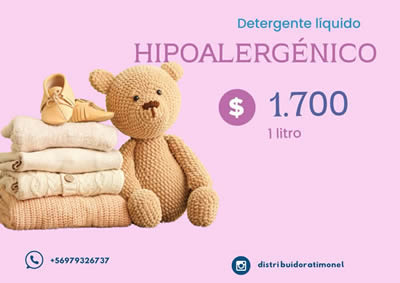 detergente hipoalergenico  viveklin  a granel $ 1700 el litro